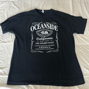 Oceanside Black Graphic T-Shirt